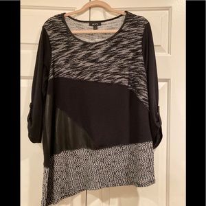 ❣️ALYX Black White Color Block Asymmetrical Top 1X